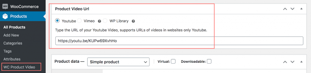 WooCommerce Product Video Gallery settings