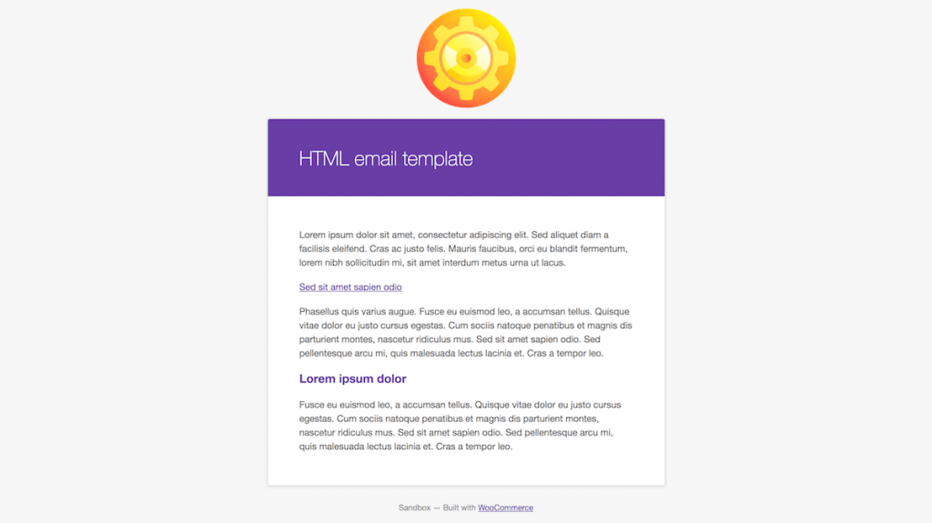 basic WooCommerce HTML email template