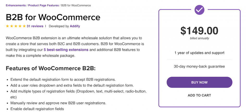 B2B for WooCommerce by Addify