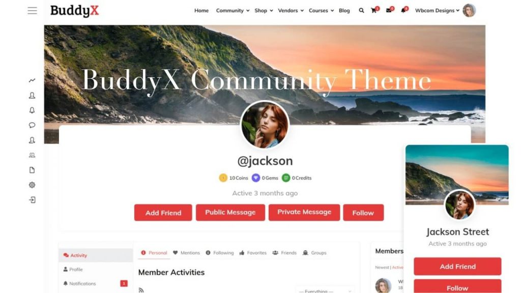 BuddyX theme for community