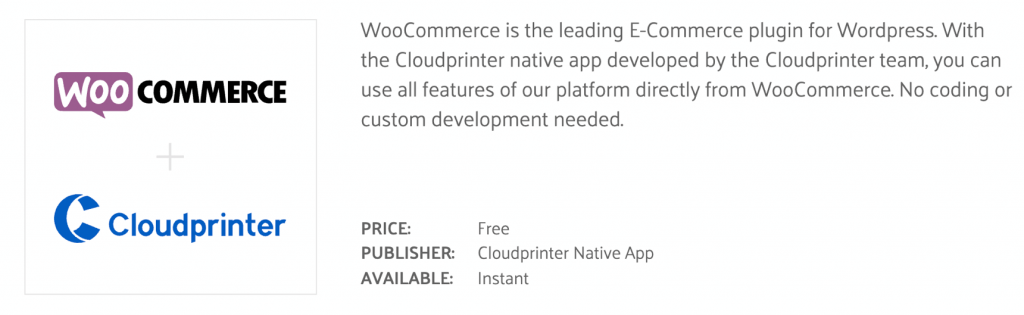 Cloudprinter for Woocommerce