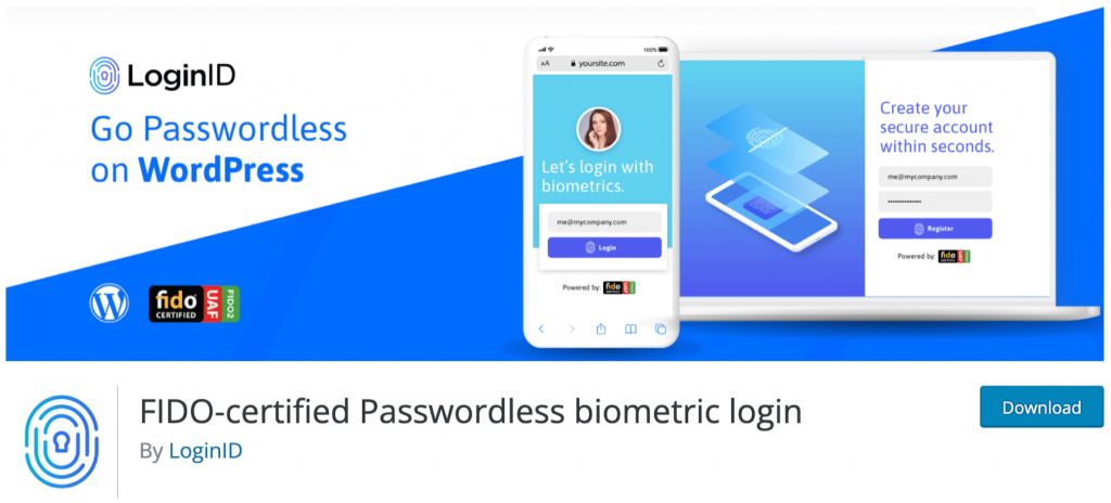 LoginID - Passwordless biometric login WP plugin