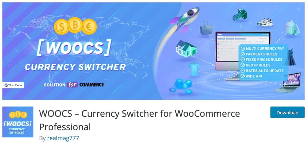 WOOCS-Currency Switcher for WooCommerce Pro