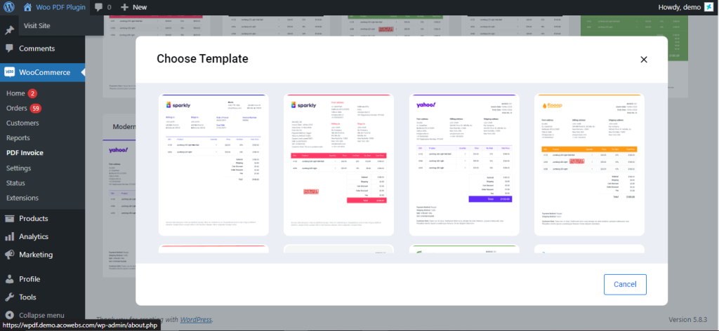 Choose PDF Invoice Templates