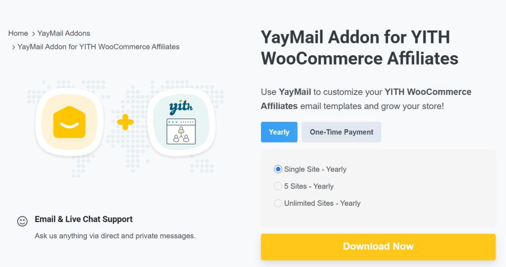 yaymail addon for yith affiliated
