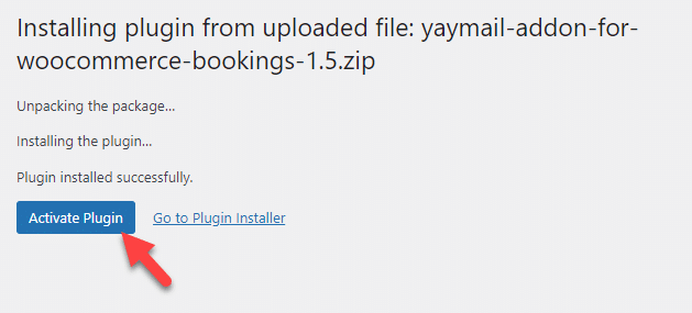 activate yaymail addon for woocommerce bookings