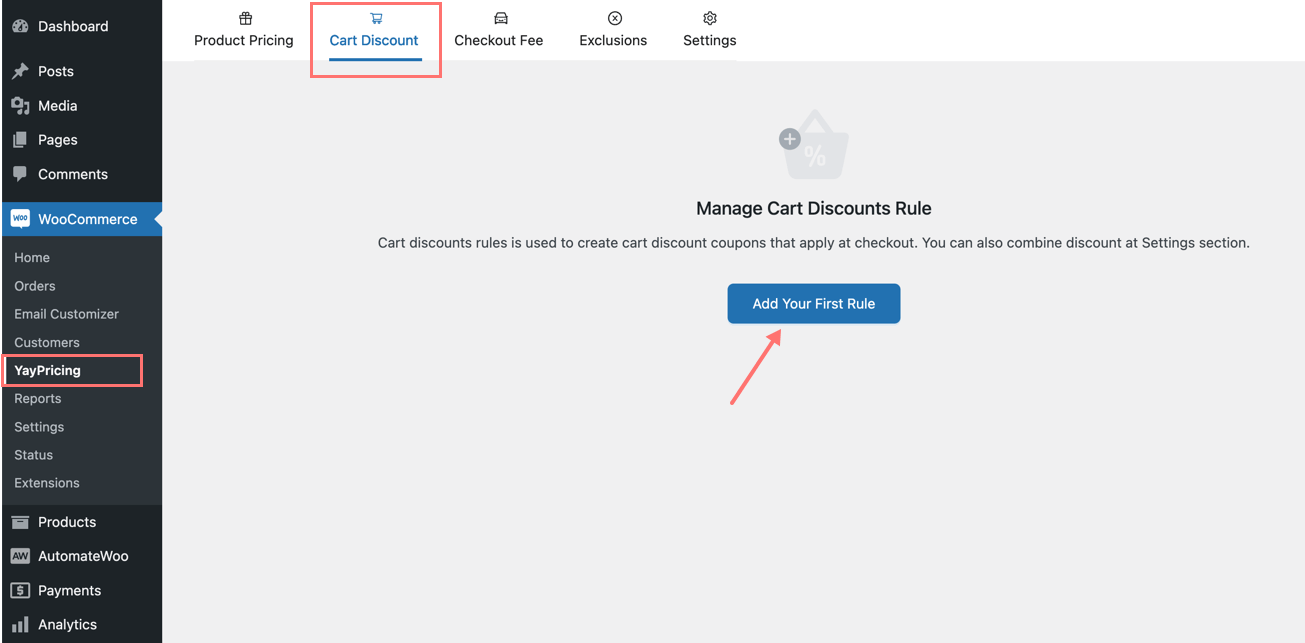 Add new cart discount in YayPricing – WooCommerce Dynamic Pricing & Discounts 