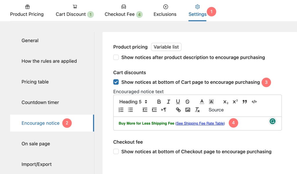 add encourage notice for flexible shipping rates