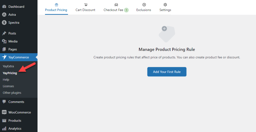 yaypricing settings