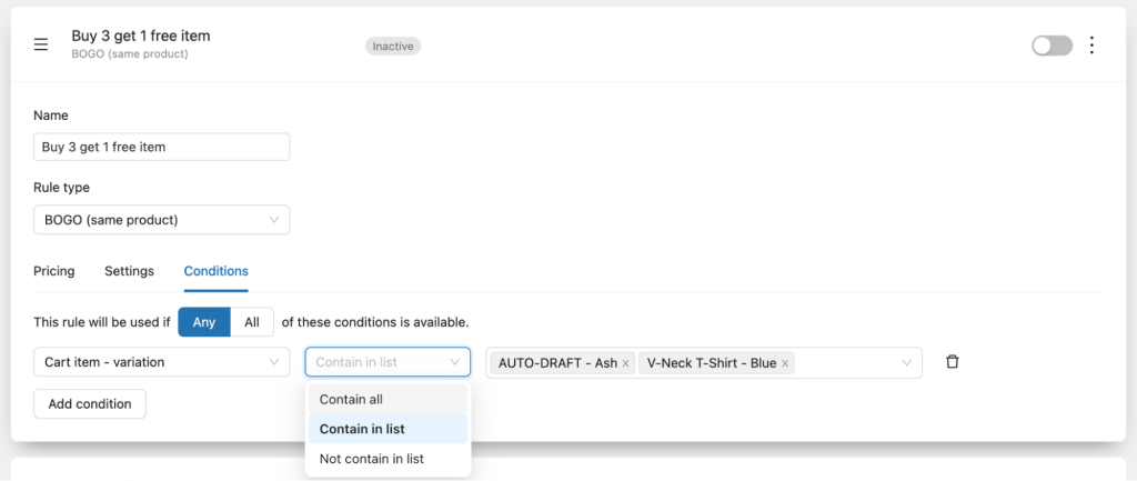 dynamic pricing based on cart item variation yaypricing