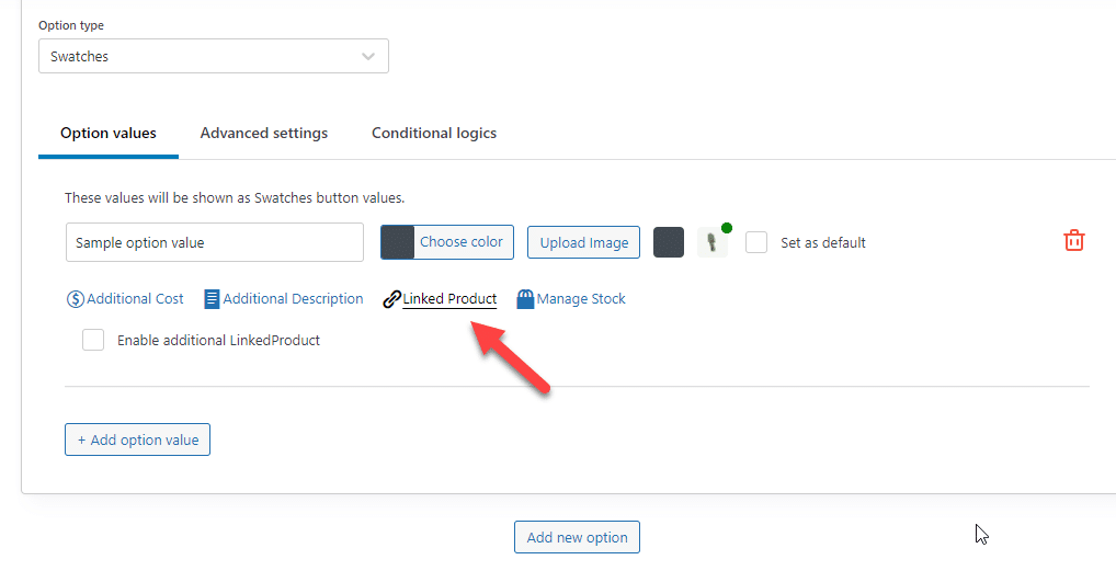 linked product settings - WooCommerce upselling