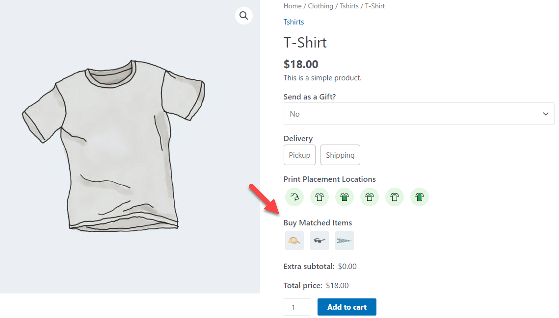 matched items - WooCommerce upselling