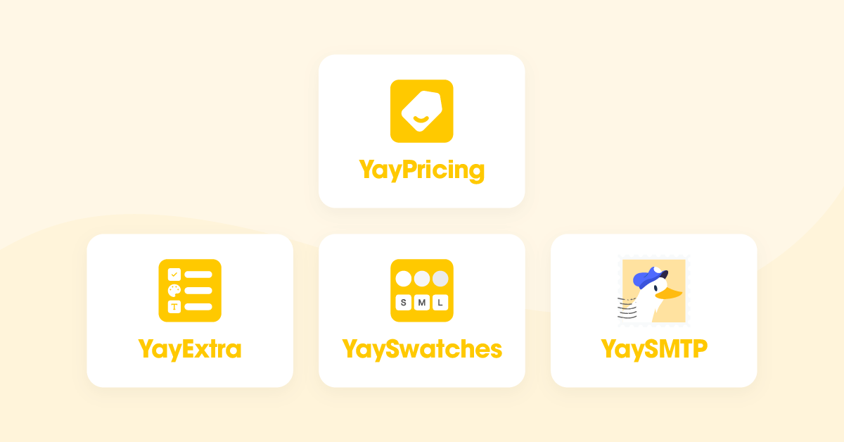 30% OFF: YayPricing, YaySwatches, YayExtra, and YaySMTP