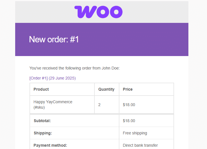 default email template