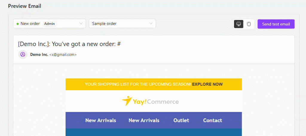 preview email address