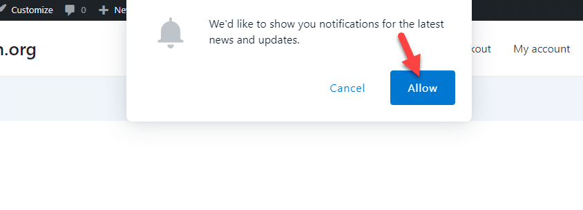allow notification - Set Up Push Notifications in WordPress