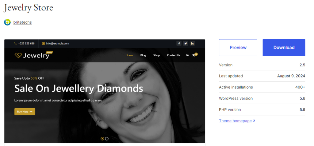 Jewelry theme - Jewellery WordPress Themes