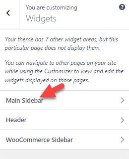 sidebar widget areas