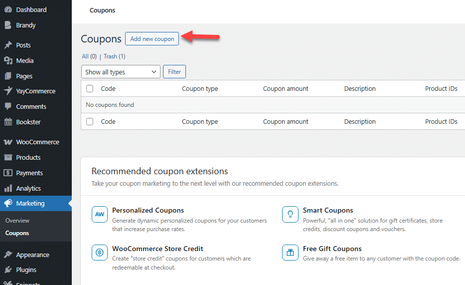 add new coupon -  - discounts woocommerce
