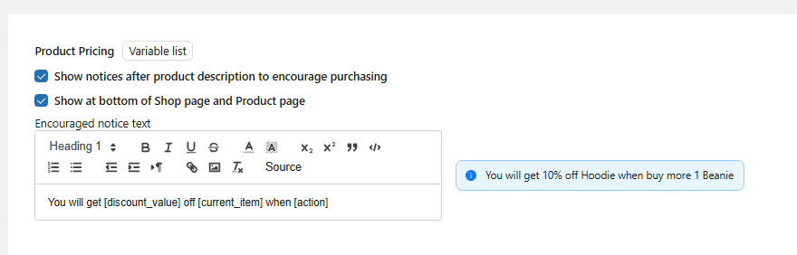 product discount encourage notice