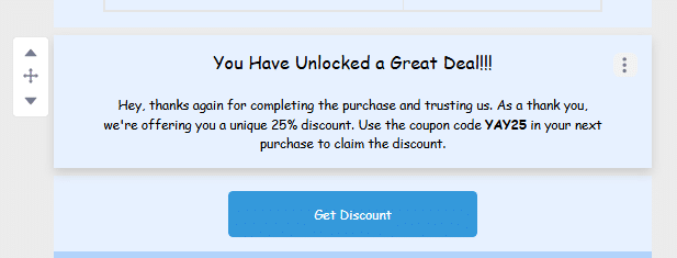 text block with discount
