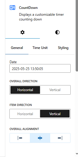 timer settings