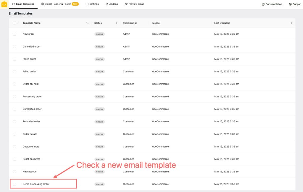 A new email template in YayMail
