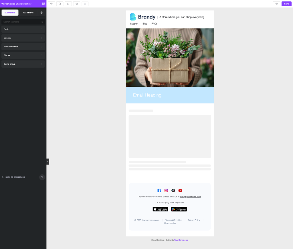 Edit global header/footer