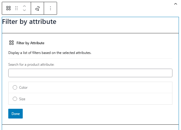 Filter by Attribute - WooCommerce widgets