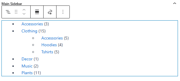 Product Categories List - WooCommerce widgets