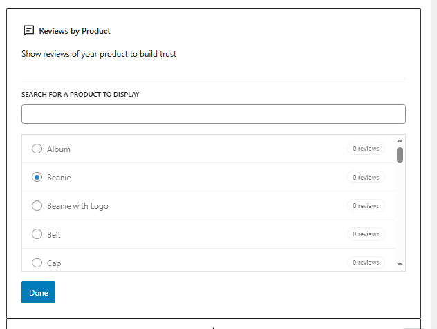 Reviews by Product