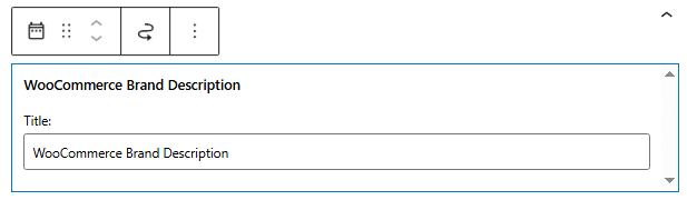 WooCommerce Brand Description