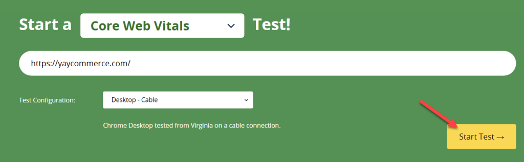 webpagetest website - Largest Contentful Paint