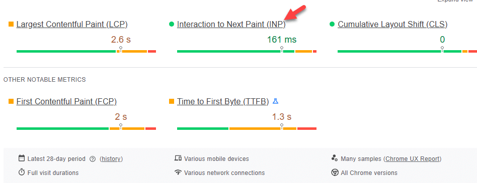INP Score - Improve Interaction to Next Paint