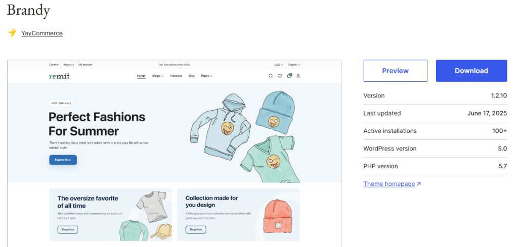 Brandy theme - web accessibility features