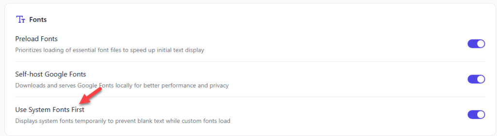 use system fonts