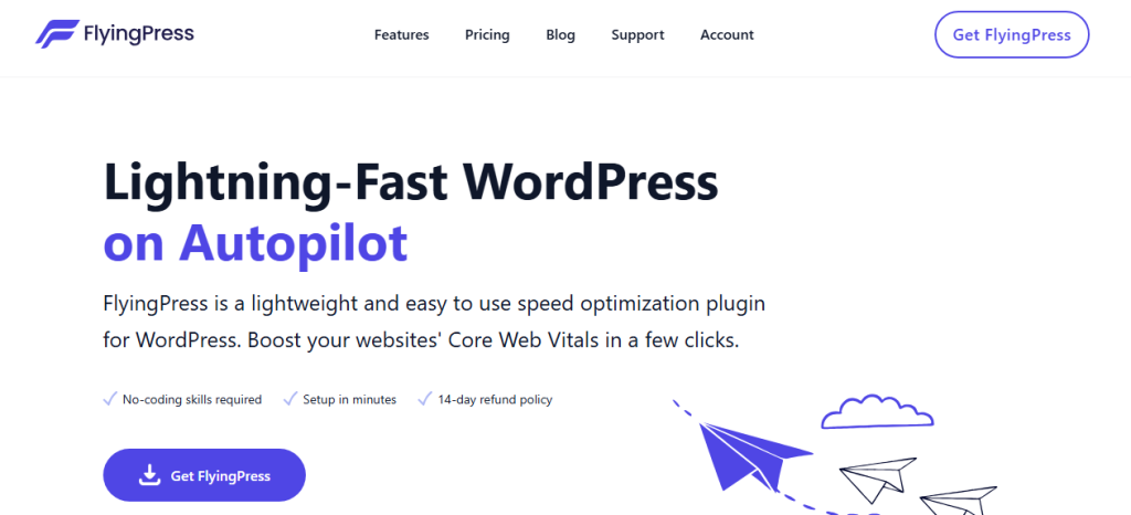 flyingpress - improve speed index in WordPress