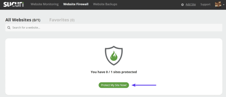 add site to sucuri