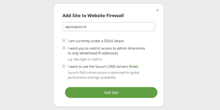 enter domain name - implement web application firewall