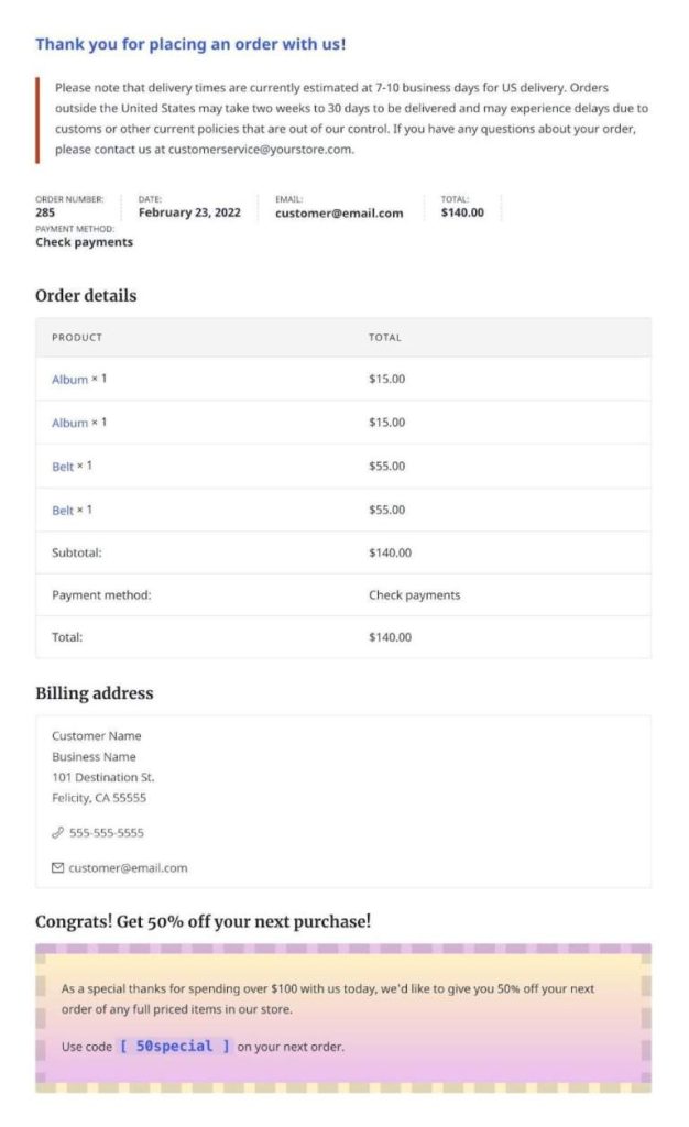 new thank you page