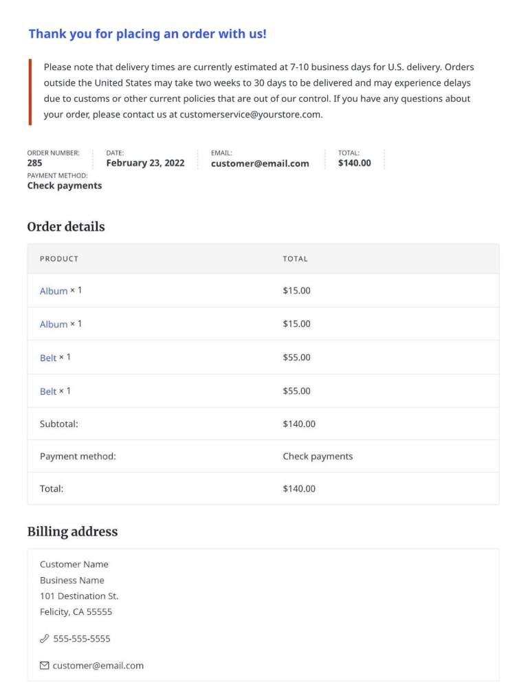 new thank you page