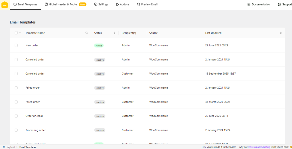 yaymail dashboard - Add Attachments to WooCommerce Order Email