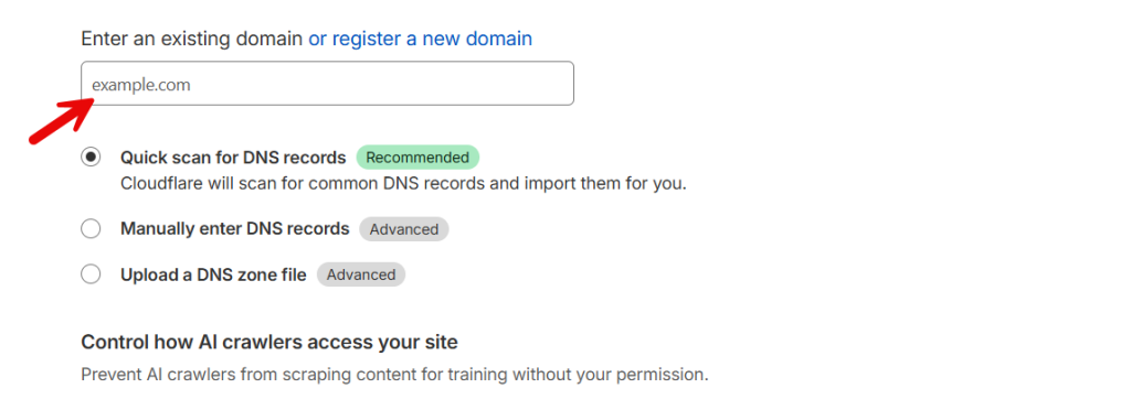 enter domain name - optimize woocommerce with a cdn