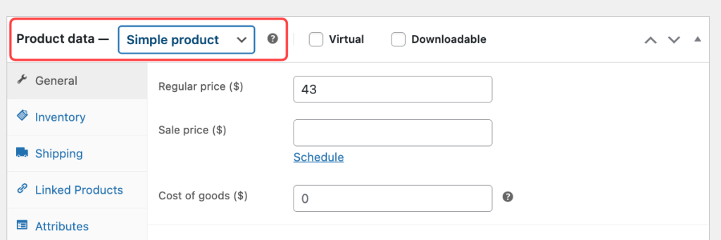 Check the Product data result - only simple product