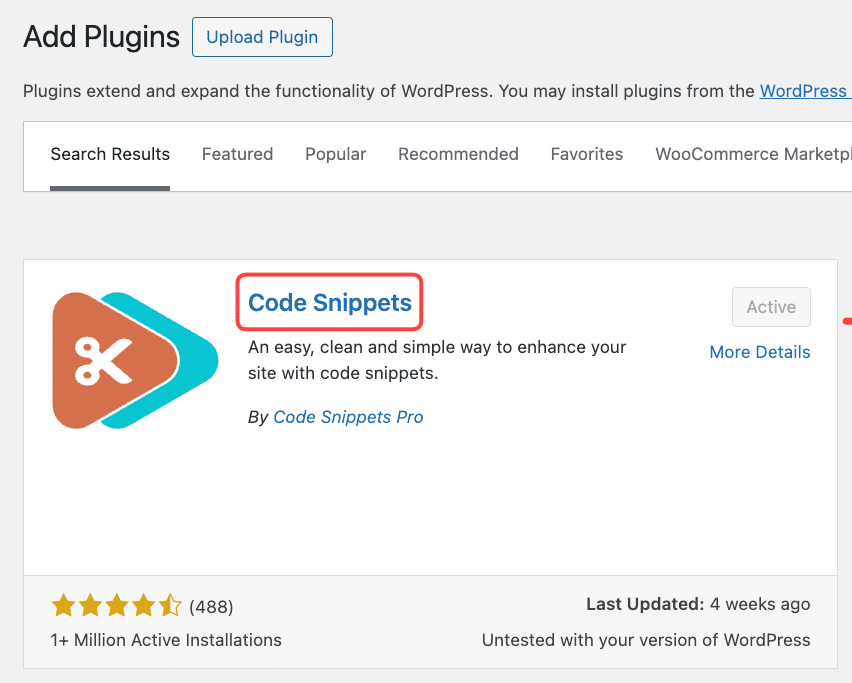 Install and Activate Code Snippets