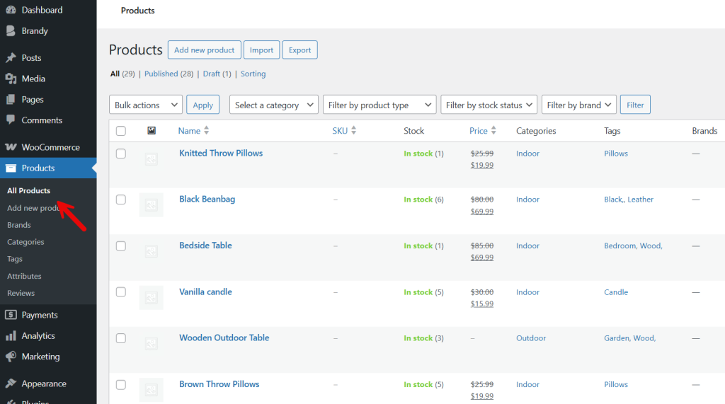 products are imported