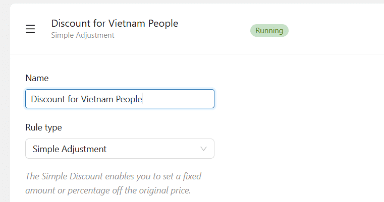 name and rule type - Give WooCommerce Discounts for Specific Regions