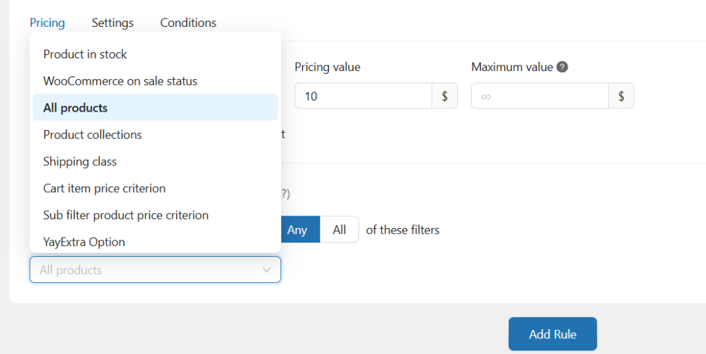 product filters - add custom fees to WooCommerce payment gateways