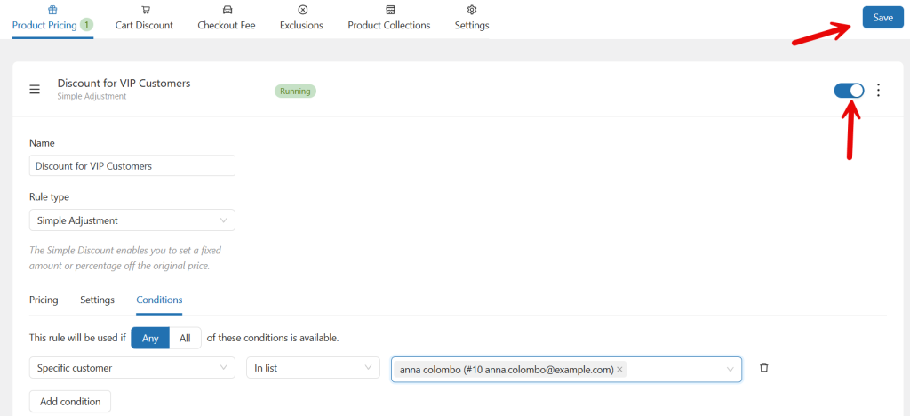 save and activate the campaign