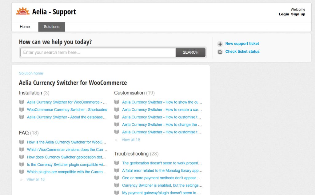Aelia currency switcher docs